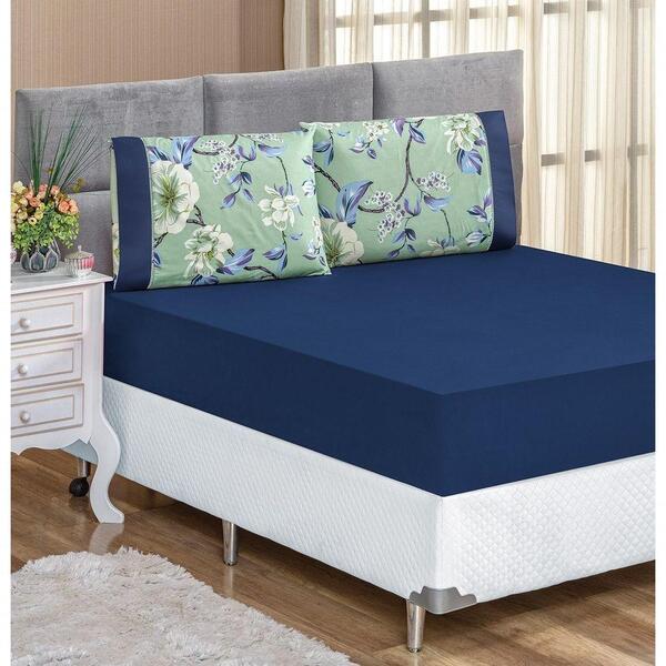 Jogo De Cama Micro200 Fios Naturale Casal 03 Peças - Flower