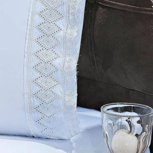 Jogo De Cama Microfibra Bordado Inglês Casal 220x240 Branco C