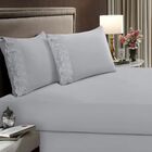 Jogo De Cama Microfobra Sonata Renda Naira Cinza Buettner Que