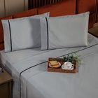 Jogo De Cama Milano Liso King 04 Peças - Percal 200 Fios C/ V