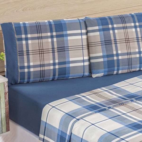 Jogo De Cama Naturale Casal Padrão Tecido Micropercal Floral