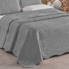 Jogo De Cama Petala Macio 3pçs Queen Dupla Face Cinza Casen