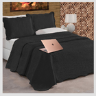 Jogo De Cama Petala Macio 3pçs Queen Dupla Face Preto Casen