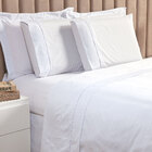 Jogo De Cama Ponto Palito Branco Casal 3 Peças Liso 160 Fios