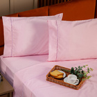 Jogo De Cama Ponto Palito Liso Queen 04 Peças - Percal 200 Fi