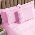 Jogo De Cama Ponto Palito Rosa Solteiro 2 Peças Liso 160 Fios