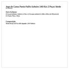 Jogo De Cama Ponto Palito Verde Solteiro 140 Fios 2 Peças Tec