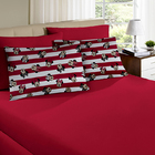 Jogo De Cama Portallar Casal Malha Minnie Poá 3 Pçs Vermelho