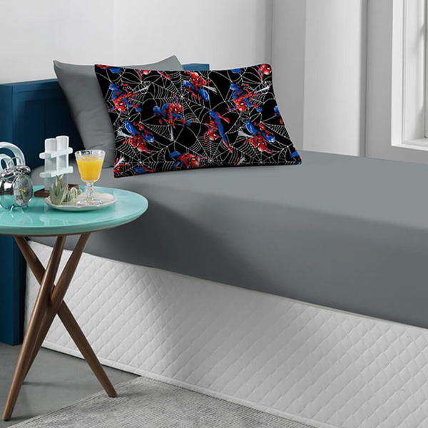 Jogo De Cama Portallar Solteiro 2 Pçs Misto H. Aranha Preta