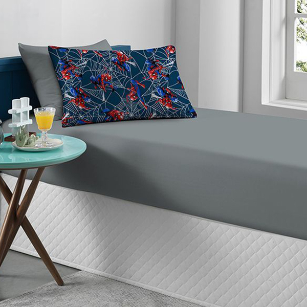 Jogo De Cama Portallar Solteiro 2 Pçs Misto H. Aranha Teia Az