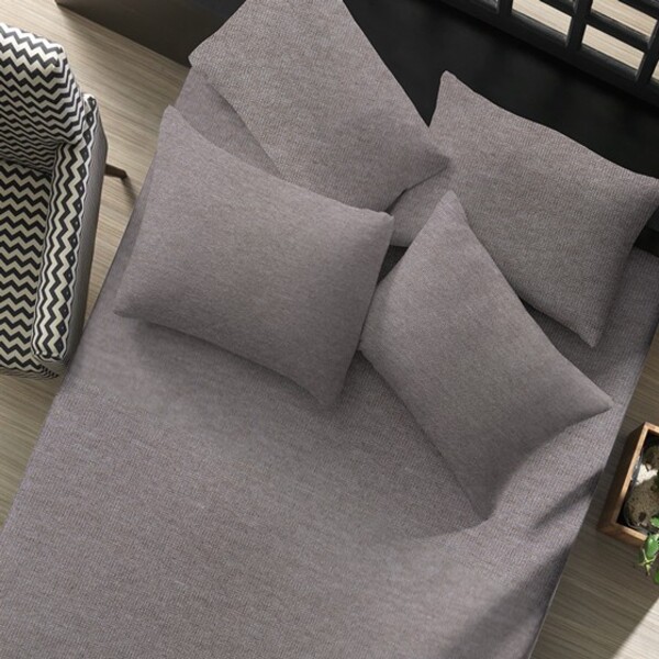 Jogo De Cama Portallar Solteiro Malha Mescla 2 Peças Bege