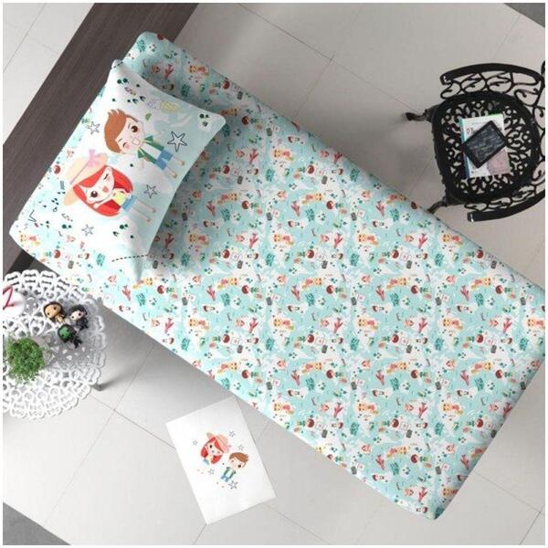 Jogo De Cama Portallar Solteiro Malha Mista Travel 2 Pçs Verd