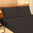 Jogo De Cama Preto King Microfibra 3 Peças Microfibra