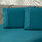 Jogo De Cama Prime Liso Turquesa Casal Padrão 03 Peças - Perc