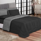 Jogo De Cama Primor Queen Kit 6 Pçs Preto E Cinza Casa Dona