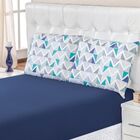 Jogo De Cama Quality Geométrico Azul Malha 100% Algodão Solte