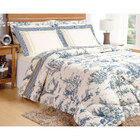 Jogo De Cama Queen 200 Fios Porcelana Azul E Palha Casaborda