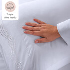 Jogo De Cama Queen 3 Peças Micro Percal 300 Fios Bordado Bran