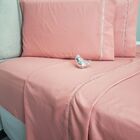 Jogo De Cama Queen 400 Fios Salmão Ponto Palito 4 Peças Casa