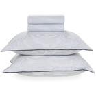Jogo De Cama Queen 4 Peças Lençol Com Elástico 100 Algodão Pe