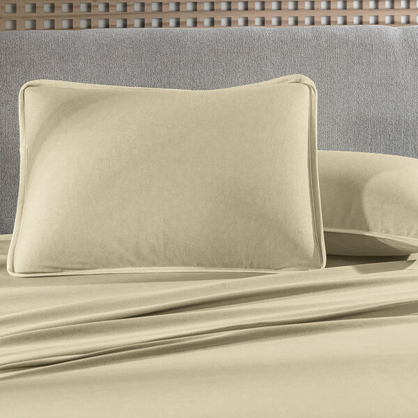 Jogo De Cama Queen Altenburg Malha Fio Penteado Bege Noale