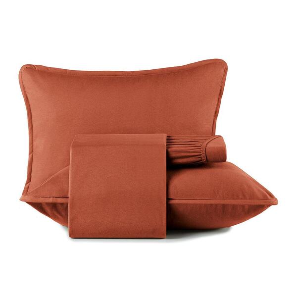 Jogo De Cama Queen Altenburg Malha Fio Penteado Laranja Autumn