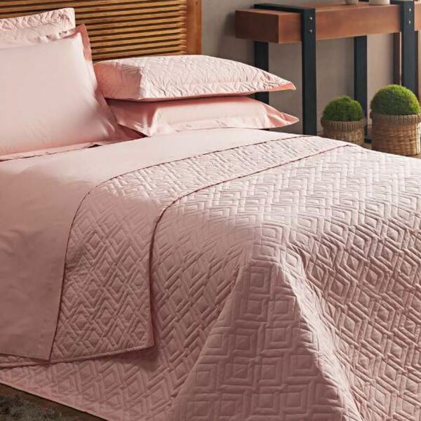 Jogo De Cama Queen Aquarela Percal 200 Fios Juma - Rosê