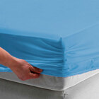 Jogo De Cama Queen Azul De Malha 3 Peças 1,98m X 1,58m X 30cm