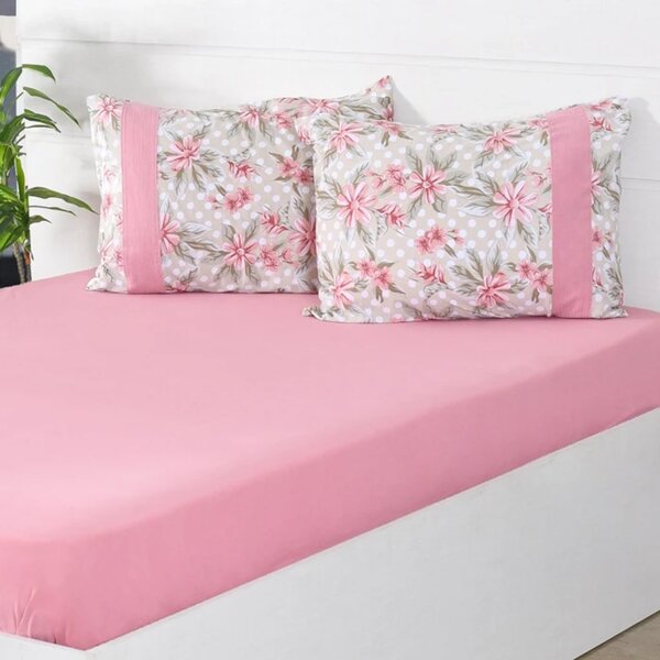 Jogo De Cama Queen Bella Cama Malha 100% Algodão 158x198x35cm