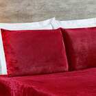 Jogo De Cama Queen Biasoft Manta Flannel 3 Peças Vermelho