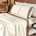 Jogo De Cama Queen Cetim Glamour 4 Peças - Palha
