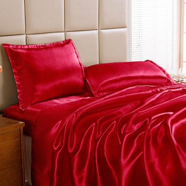 Jogo De Cama Queen Charme Seda Charmousse 4 Peças - Vermelho