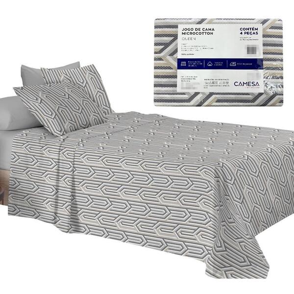 Jogo De Cama Queen Dima Micro Cotton Duplo 4 Peças Camesa