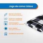 Jogo De Cama Queen Estampa Geometrica Micropercal Lisboa Preto