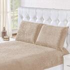 Jogo De Cama Queen Inverno Manta Flannel 3 Pç - Cáqui