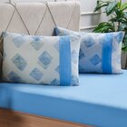 Jogo De Cama Queen Malha 3 Pçs Bella Cama New 158x198cm Azul