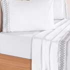 Jogo De Cama Queen Microfibra 300 Fios Bordado Inglês Branco