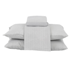 Jogo de Cama Queen Padro Stripes 4 Peas Polister Cinza Beca Decor