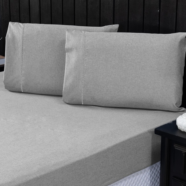 Jogo De Cama Queen Percal 400 Fios Ponto Palito 03 Peças - Li