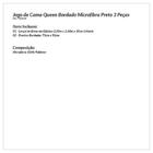 Jogo De Cama Queen Preto Bordado Microfibra 3 Peças