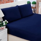 Jogo De Cama Queen Simples De 3 Peças Azul Marinho