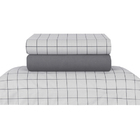 Jogo De Cama Queen Xadrez Cinza Naturalle