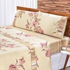 Jogo De Cama Requinte Bege Casal Percal 180 Fios 04 Peças