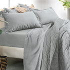 Jogo De Cama Simples King 3 Peças Toque Acetinado Slim Cinza