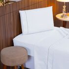 Jogo De Cama Solteiro 140 Fios Ponto Palito Branco Valle Enxo