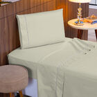 Jogo De Cama Solteiro 140 Fios Ponto Palito Caqui Valle Enxov