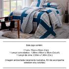 Jogo De Cama Solteiro 140 Fios Sultan Realce Masoala 3 Pçs Az