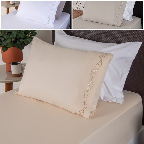 Jogo De Cama Solteiro 2 Peças Micro Percal 300 Fios Bordado B