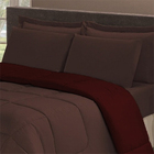 Jogo De Cama Solteiro 4pçs  Dupla Face Tabaco E Vermelho Casen