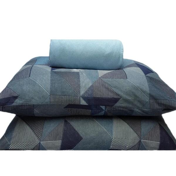 Jogo De Cama Solteiro Algodão 2 Peças Estampa Geométrica